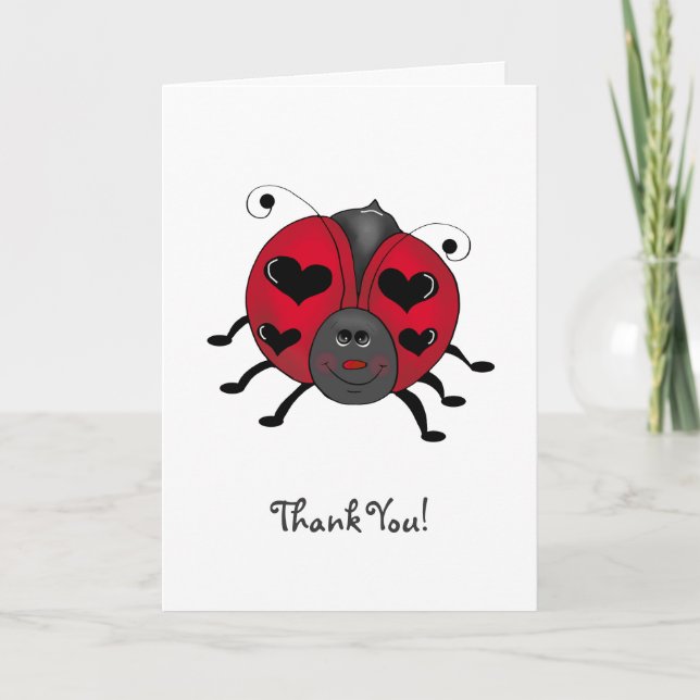 Backyard Buggies · Smiling Ladybug Thank You Card (Front)
