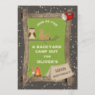 Backyard Camp Out Birthday Party Invitation
