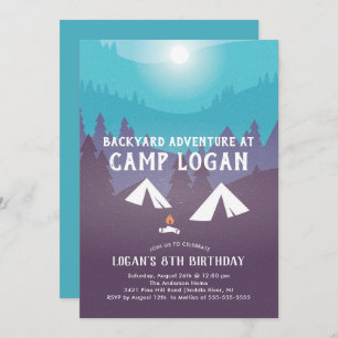 Backyard Camping Birthday Invitation