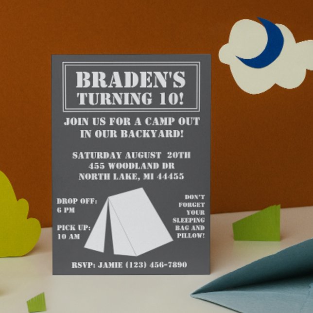 Backyard Campout Birthday Invitation (Creator Uploaded)
