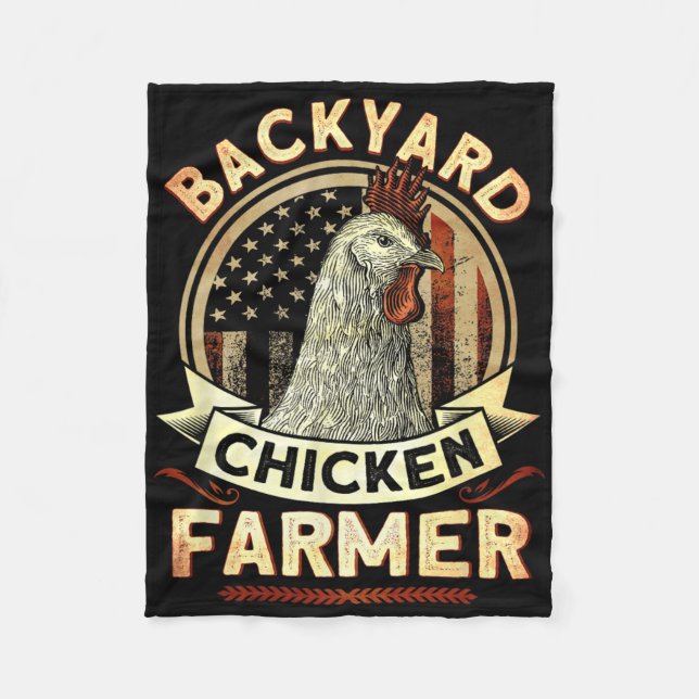Backyard Chicken Farmer 4th Of July Usa Flag  Fleece Blanket (Front)