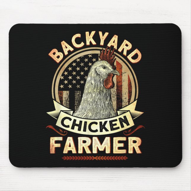 Backyard Chicken Farmer 4th Of July Usa Flag  Mouse Mat (Front)