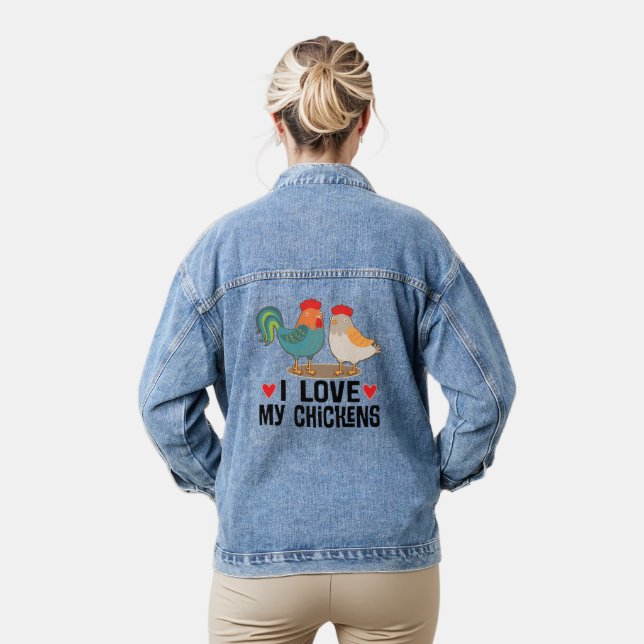 Backyard Chicken Farmer Denim Jacket (Model)