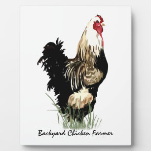 Backyard Chicken Farmer with Rooster Design Plaque