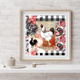 Backyard Chickens B is for Brahma Poster