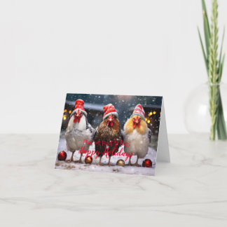 Backyard Chickens Christmas Happy Holidays Funny Card