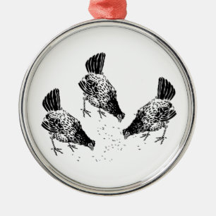 Backyard Chickens Metal Tree Decoration