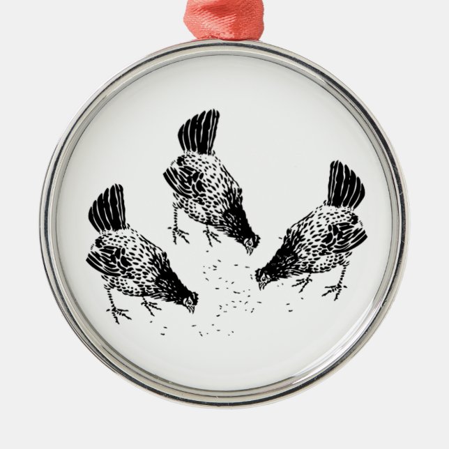 Backyard Chickens Metal Tree Decoration (Front)