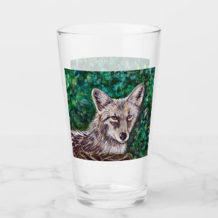 Backyard Coyote Painting Glass