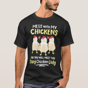 Backyard Crazy Chicken Lady Womens Farmer T-Shirt