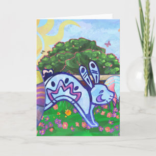 Backyard Easter Bunny Greeting Card