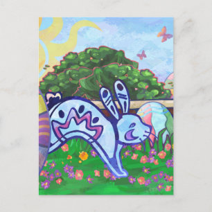 Backyard Easter Bunny Postcard