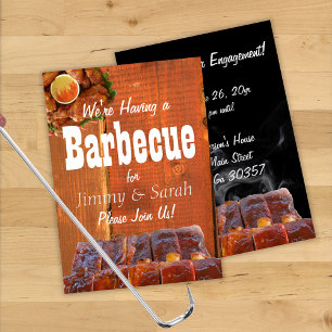 Backyard Engagement BBQ Party Invitation