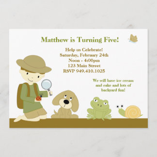 Backyard Explorer Birthday Party Invitation