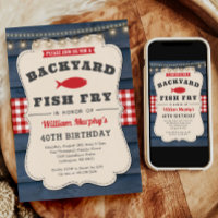 Backyard Fish Fry 40th Birthday Invitation