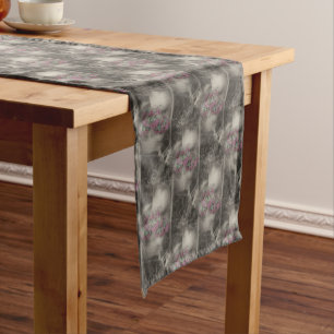 Backyard Flower Garden Chair Nature Pattern Short Table Runner