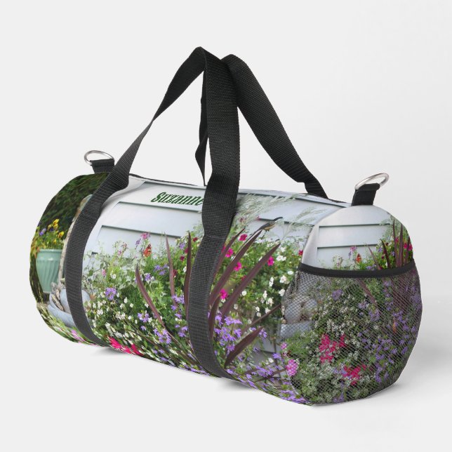 Backyard Flower Garden Personalised Duffle Bag (Right Corner)
