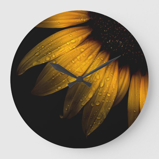 Backyard Flowers 28 Sunflower Large Clock (Front)