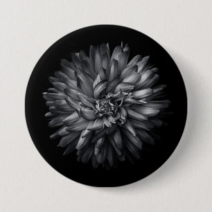 Backyard Flowers In Black And White 20 7.5 Cm Round Badge