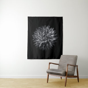 Backyard Flowers In Black And White 20 Tapestry