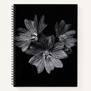 Backyard Flowers In Black And White No 11 Notebook