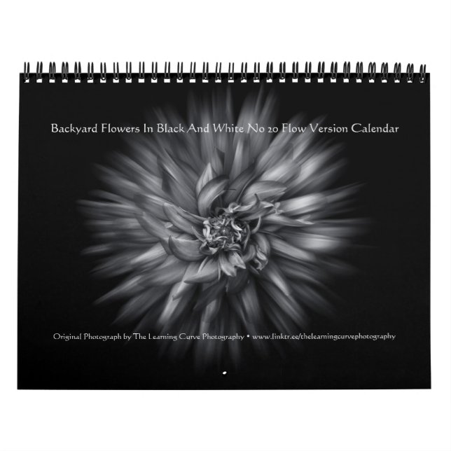 Backyard Flowers In Black And White No 20 Flow Calendar (Cover)