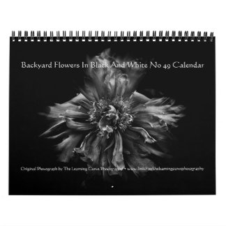Backyard Flowers In Black And White No 49 Calendar