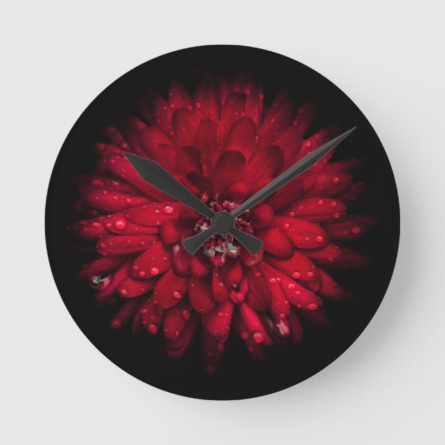 Backyard Flowers No 45 Colour Version Round Clock (Front)