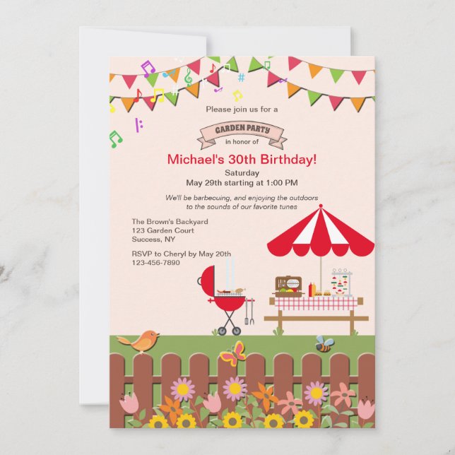 Backyard Garden Party Invitation (Front)