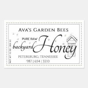 Backyard Gardens Little Bees Honey Label 