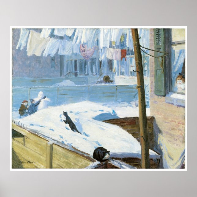 Backyard, Greenwich Village, John Sloan Poster (Front)
