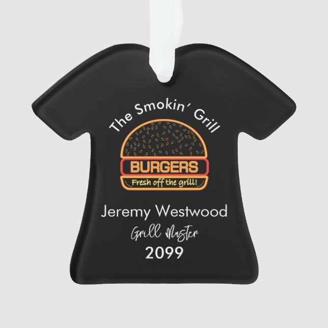 Backyard Grill Master Burgers Christmas Ornaments (Front)
