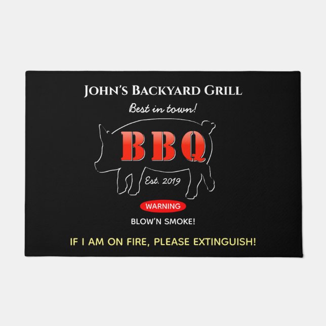 Backyard Grill Master Grilling BBQ Doormat Rug (Front)