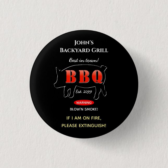 Backyard Grill Master Grilling BBQ Pin Shirt (Front)