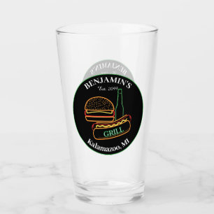 Backyard Grill with Burgers Drinkware Pint Beer Glass