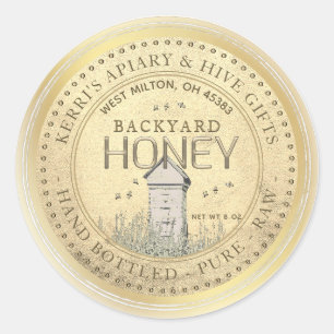 Backyard Hives Honey Label Gold Grunge