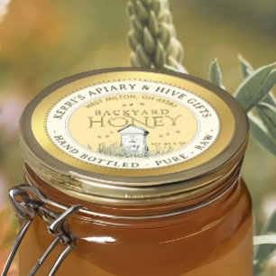Backyard Hives Honey Label Hand Bottled Raw