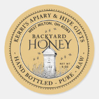 Backyard Hives Honey Label Hand Bottled Raw
