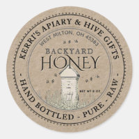 Backyard Hives Honey Label Hand Bottled Raw 