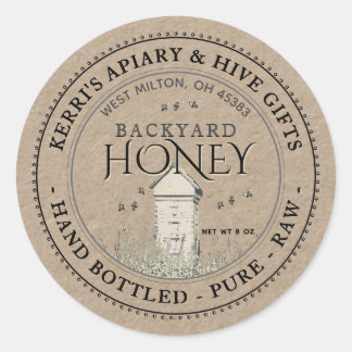 Backyard Hives Honey Label Hand Bottled Raw