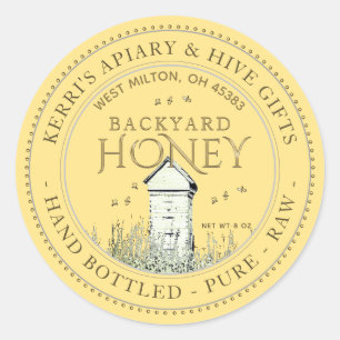 Backyard Hives Honey Label Hand Bottled Raw