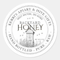 Backyard Hives Honey Label Hand Bottled Raw White