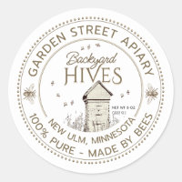 Backyard Hives Product Label Beekeeper Apiary