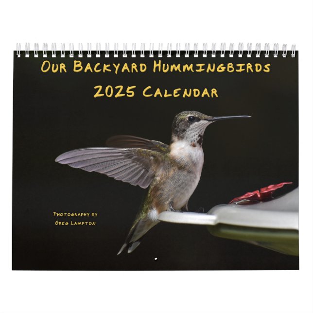 Backyard Hummingbirds 8.5” x 11” Calendar (Cover)