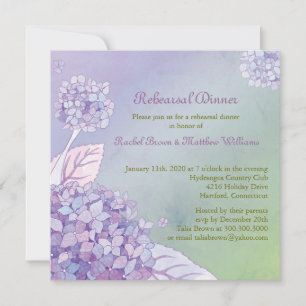 Backyard Hydrangea Wedding Rehearsal Dinner Invitation