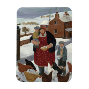 Backyard in Winter Magnet