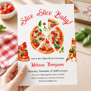 Backyard Italian Pizza Slice Slice Baby Shower Invitation