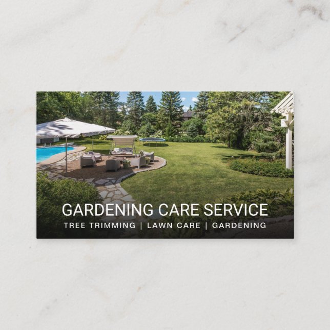 Backyard Landscaping of House Business Card (Front)