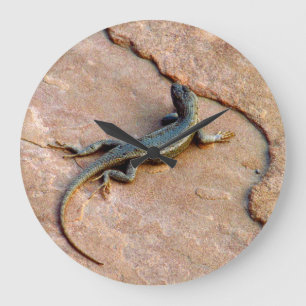 Backyard Lizard Large Clock