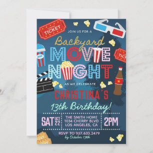 Backyard Movie Birthday Birthday Invitation